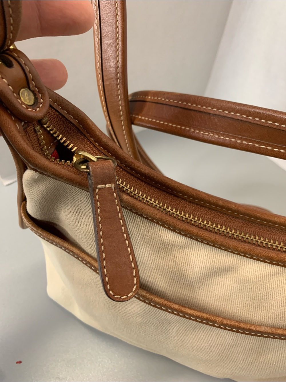 Coach Legacy 9123 Vintage Y2K Beige Canvas Shoulder Bag w/Brown Leather Trim - Picture 7 of 15